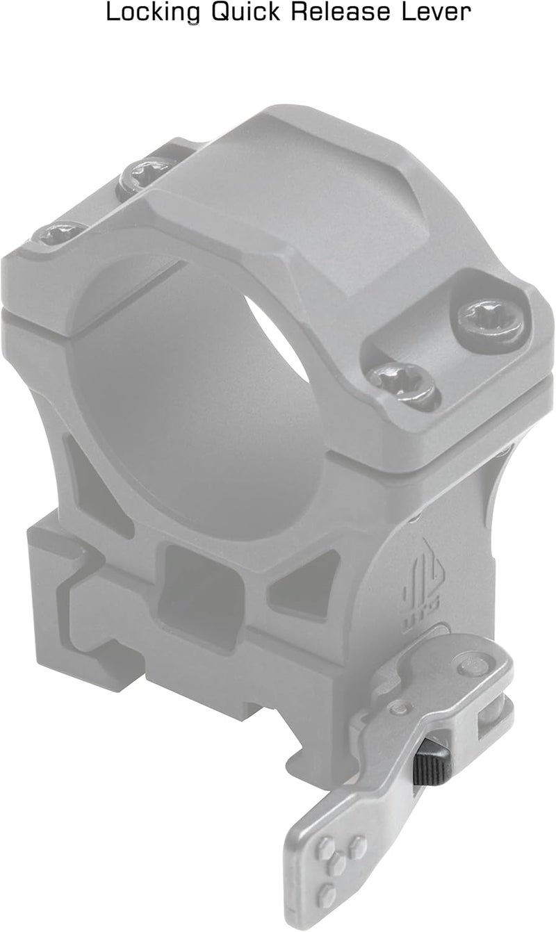UTG ACCU-SYNC QR 1" Medium Profile Scope Rings, Picatinny,Black - Image 4